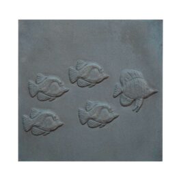 Decorated Fireback plate FISHES 60 x 60