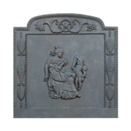 Decorated Cast iron fireback plate Venus – 80 x 80 h x 1,2 cm