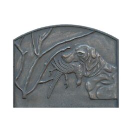 Decorated cast iron fireback Capture – CM 48 x 38 h x 1,6