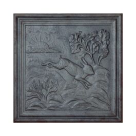 Decorated Cast iron fireback Rabbit – CM 50 x 50 h x 1