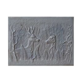 Decorated Fireback plate FAWNS 80 x 60