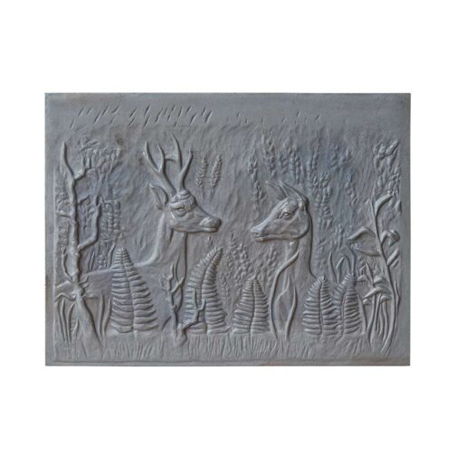 Decorated Fireback plate FAWNS 80 x 60