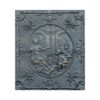 Decorated cast iron fireback for the fireplace Gods