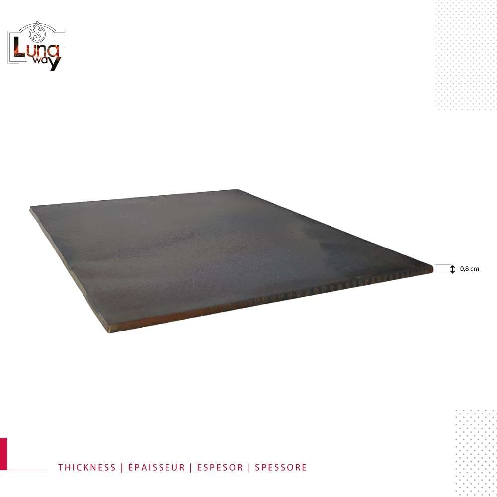Smooth cast iron fireback - Dimensions 40 x 60 h x 0,8 cm ⋆ Lunaway