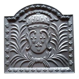 Decorated Cast iron fireback King – 50 x 50 h x 2,2 cm