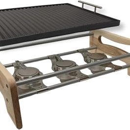 Cast iron Grill Enameled Wavy with stanless handles